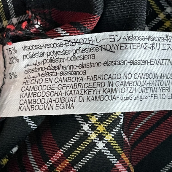 2/$30 ZARA Tartan Plaid Zip-up Skinny Pants Ring Pull Medium Red Black #7310 - Picture 14 of 16